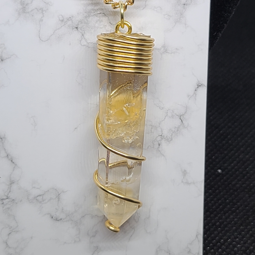 Handcrafted Citrine Crystal Necklace